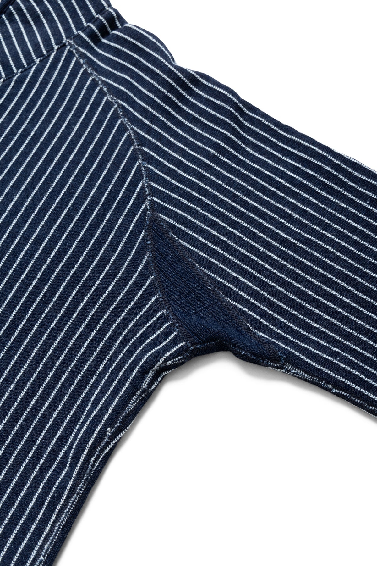Yarn Dyed Indigo Shawl Collar Sweatshirt - Indigo Stripe - 8