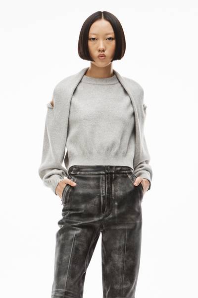 Alexander Wang PULLOVER IN TULLE AND CASHMERE WOOL outlook