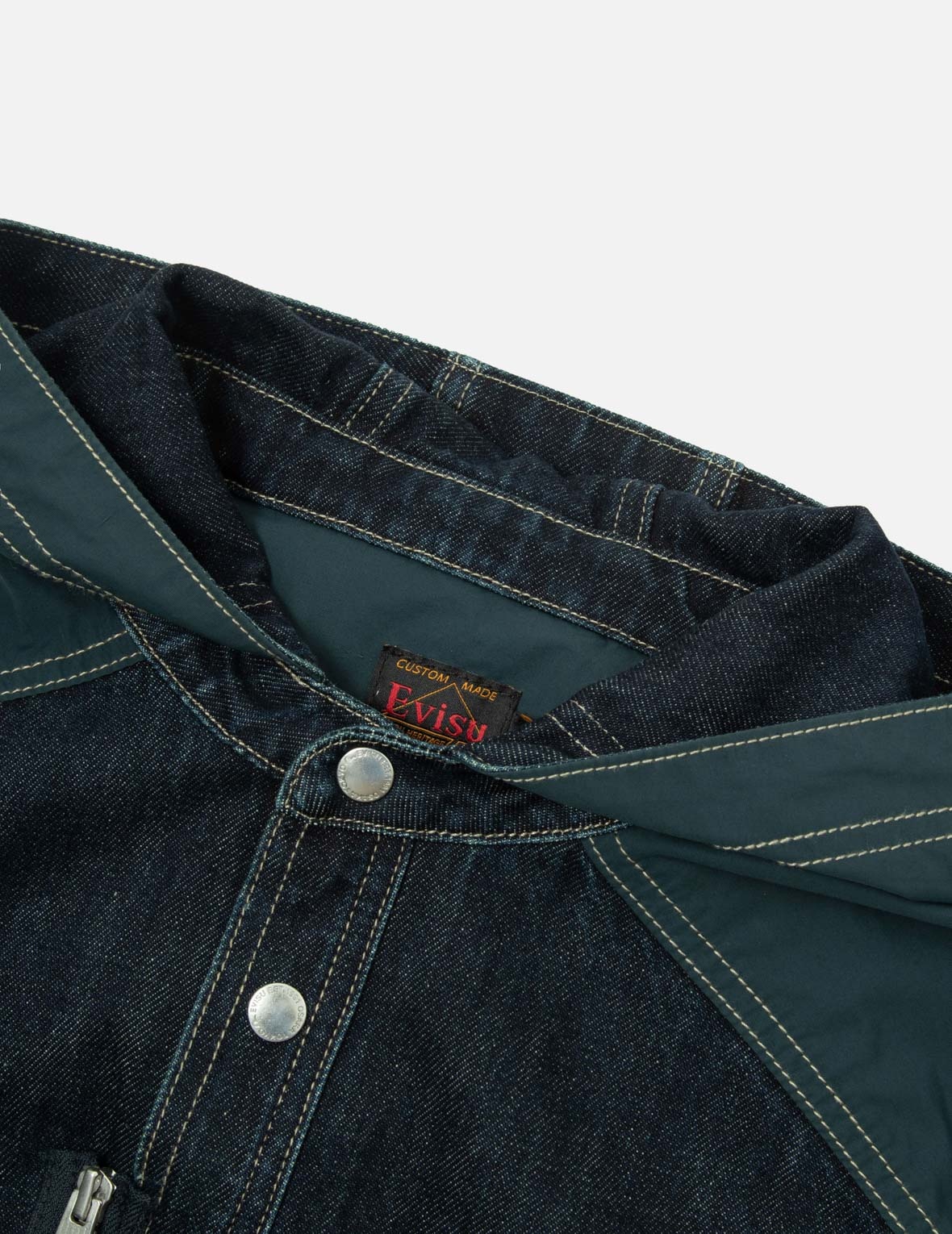 Logo Print Loose Fit Hooded Denim Shirt Jacket - 9