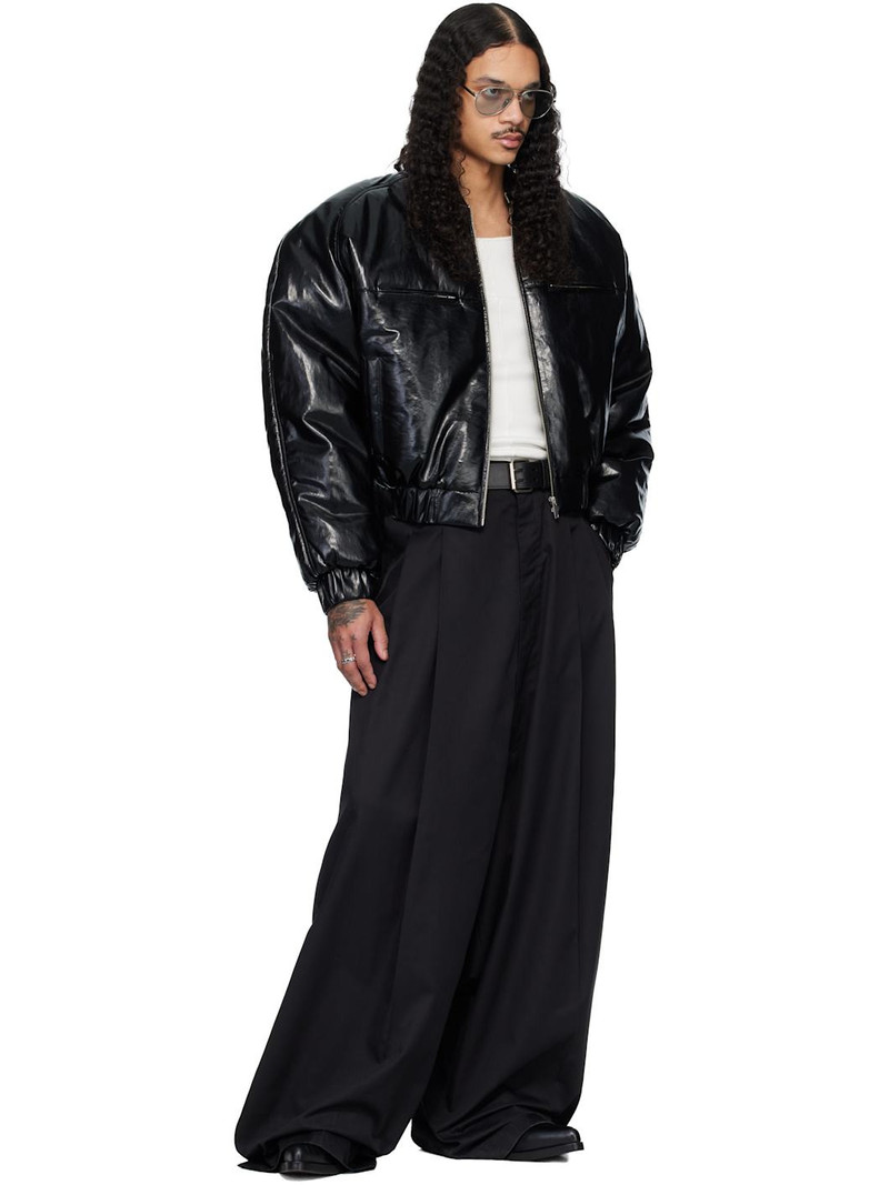 LU'U DAN Black Riot Faux-Leather Bomber Jacket outlook