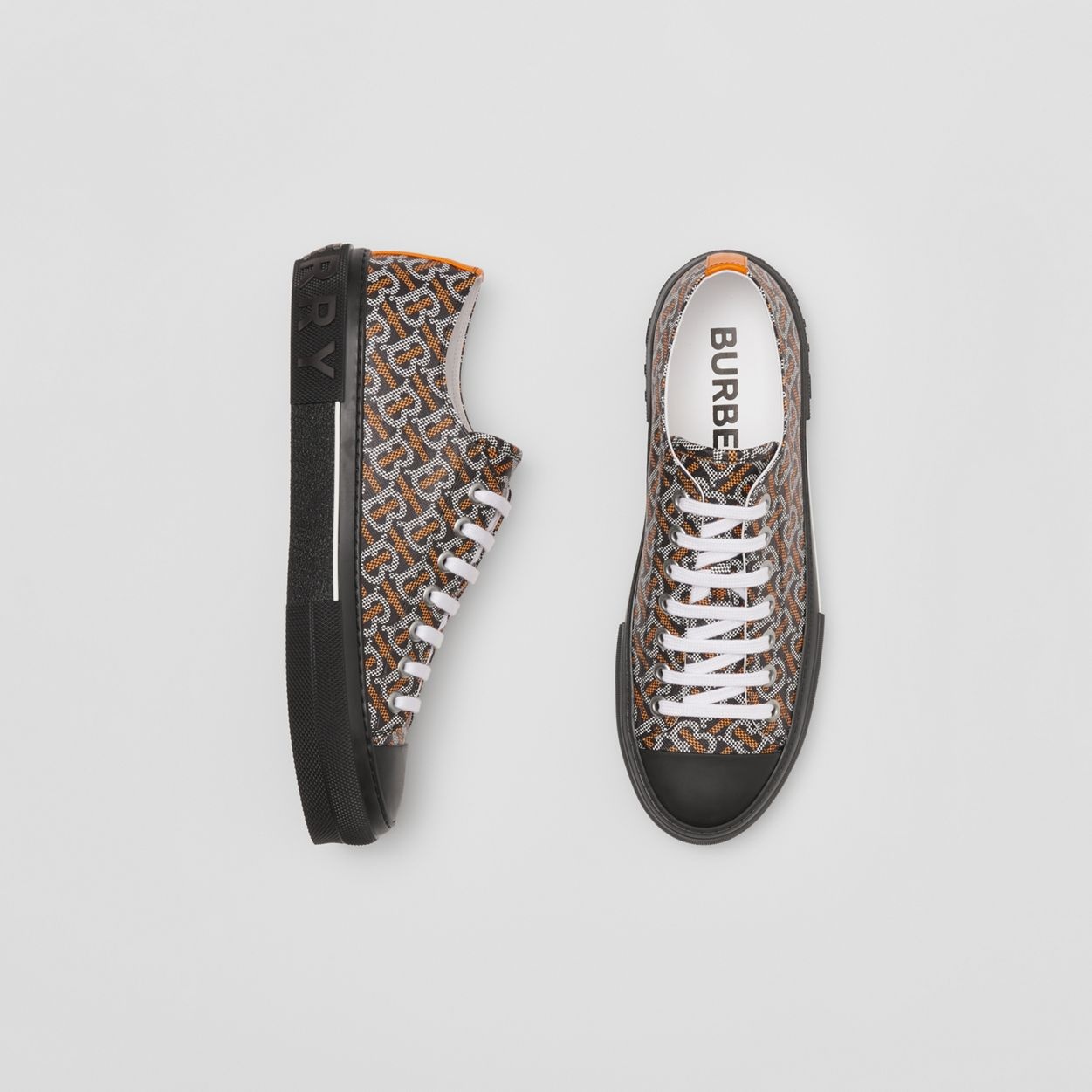Monogram Print Cotton Blend Sneakers - 6