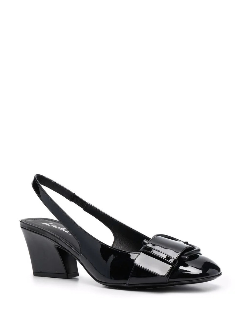 FERRAGAMO Briget 55 patent leather slingback pumps outlook