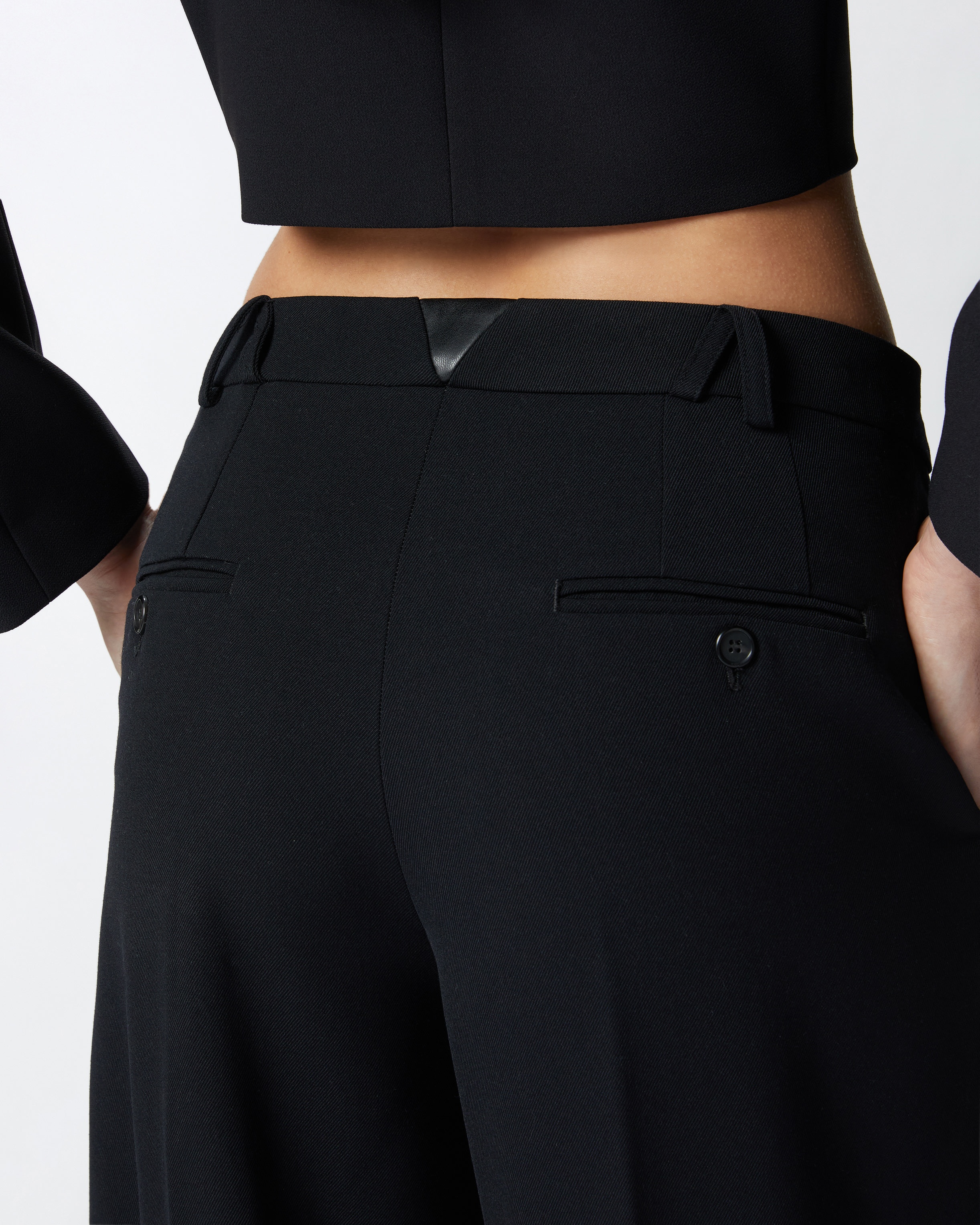 WIDE-LEG WOOL TWILL TROUSERS WITH DARTS - 5