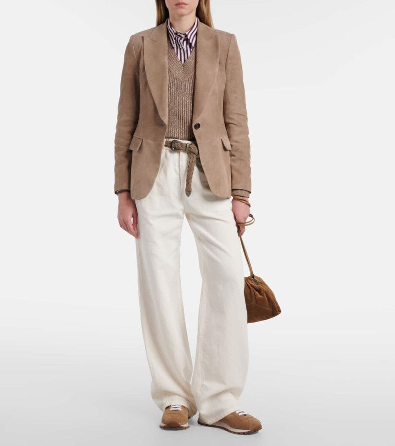 Brunello Cucinelli Cotton and linen wide-leg pants outlook