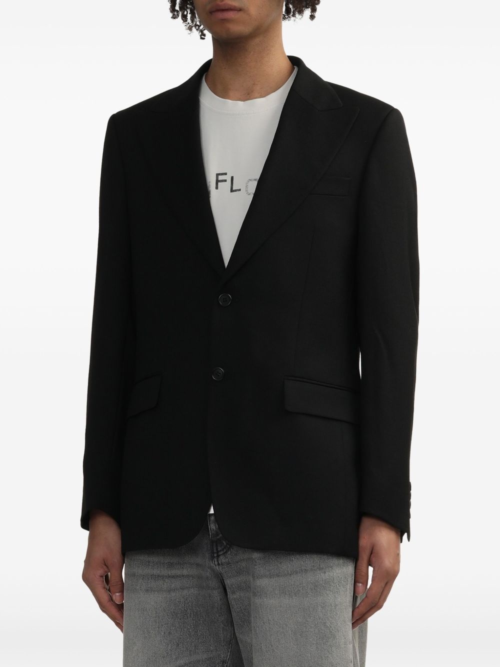 single-breasted wool blazer - 3