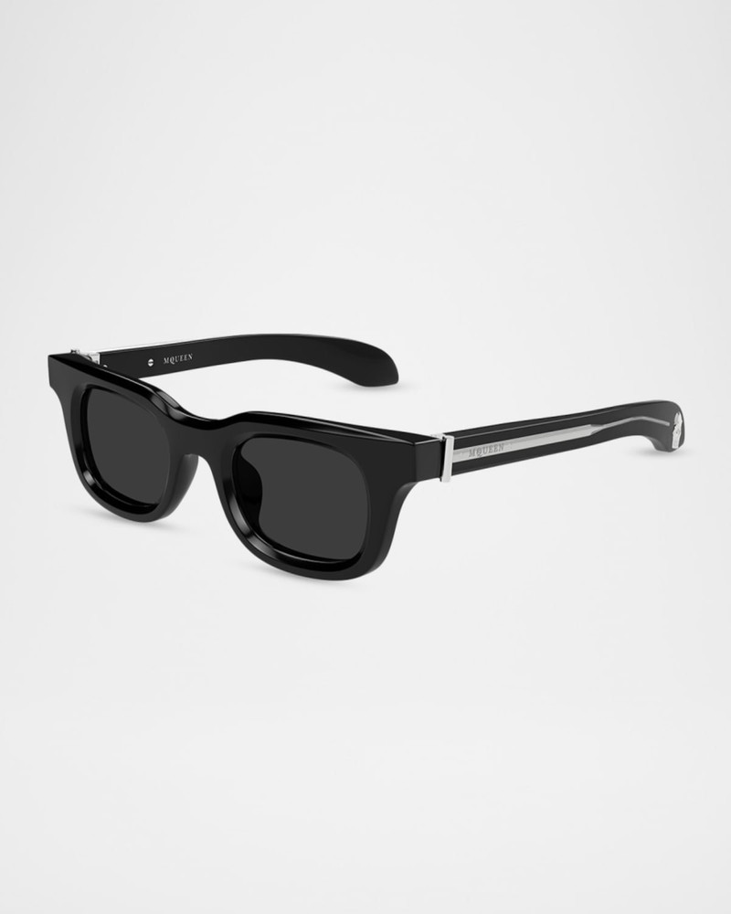 Alexander McQueen Men & apos;s 46mm Skull Square Acetate Sunglasses outlook