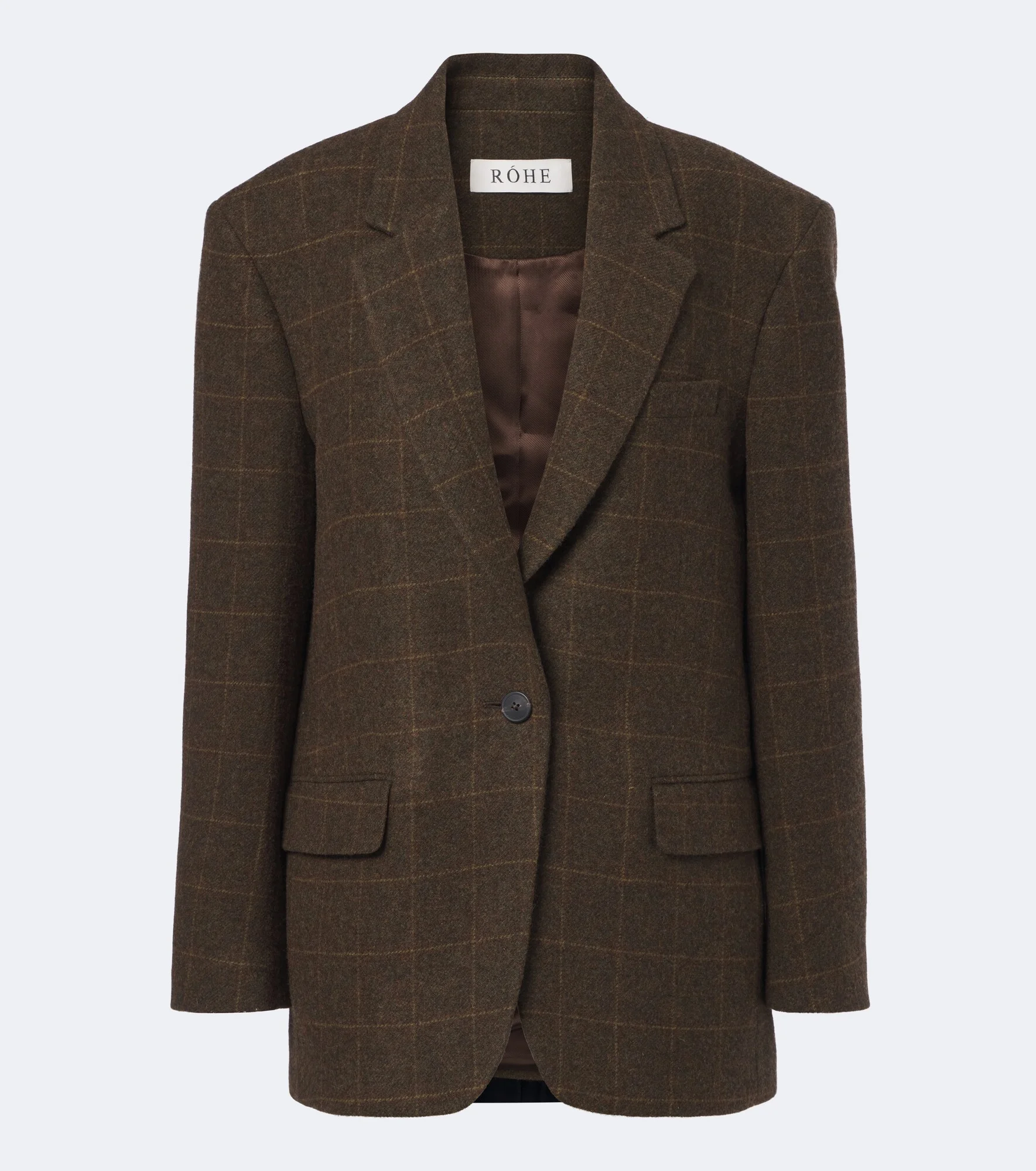 Checked oversized wool blazer - 1