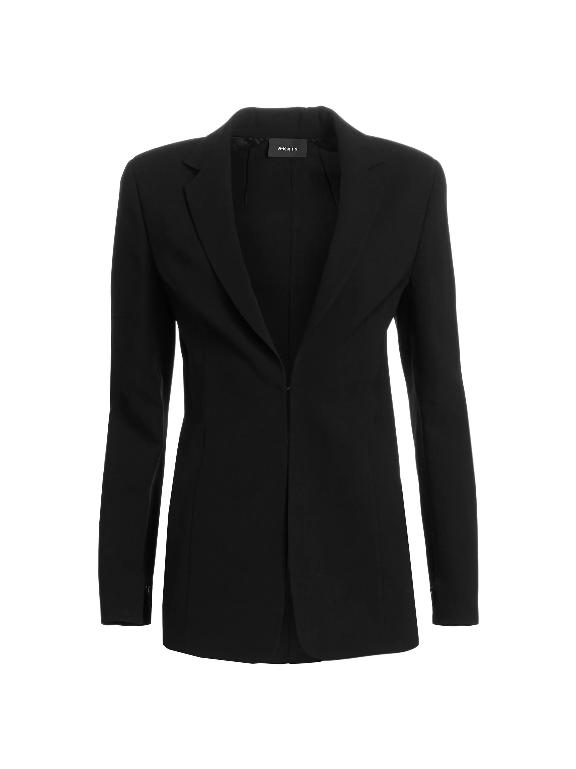Women's Odette Notch Lapel Wool Blazer - Black - 1