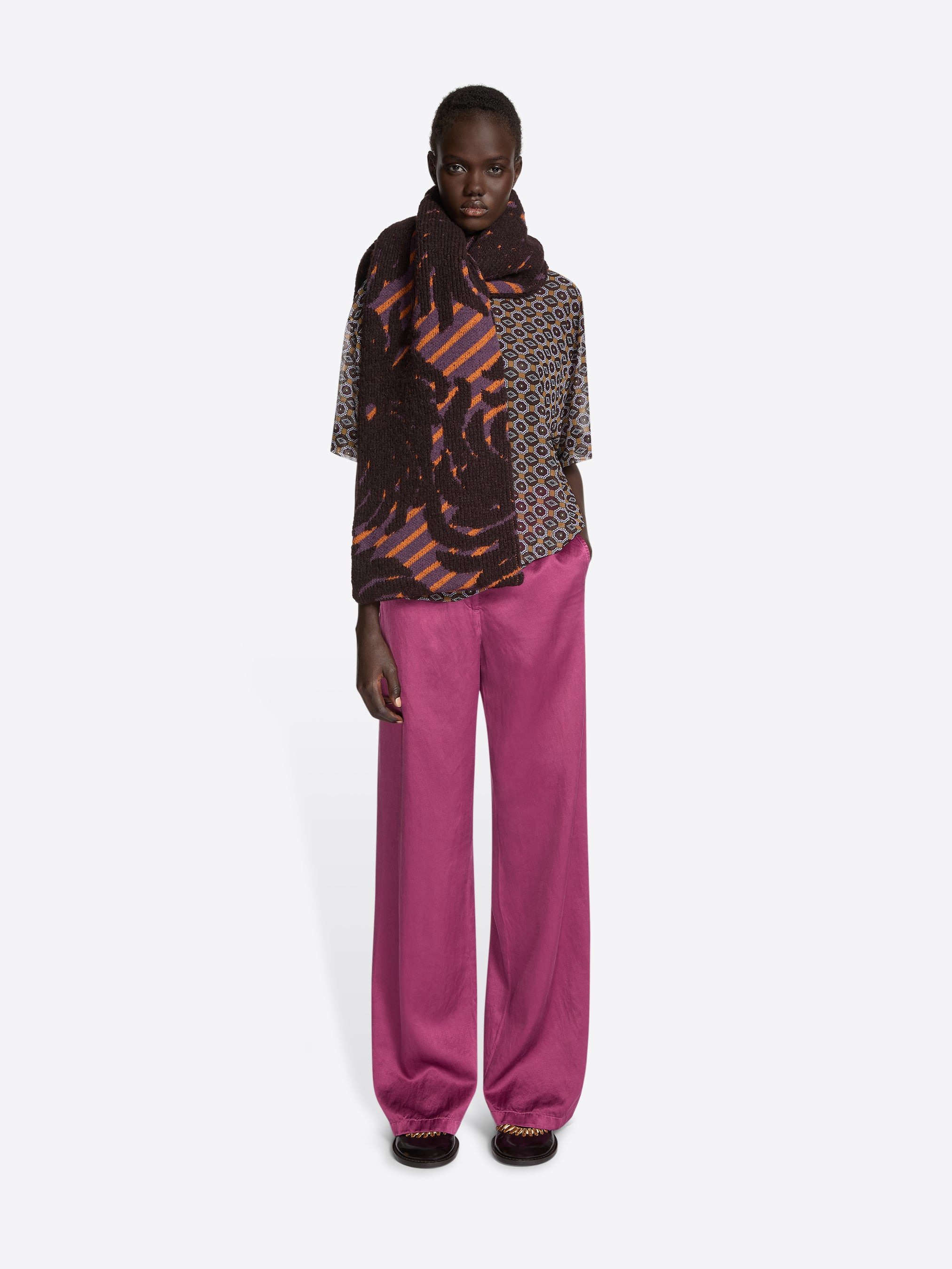 JACQUARD WOOL SCARF - 3