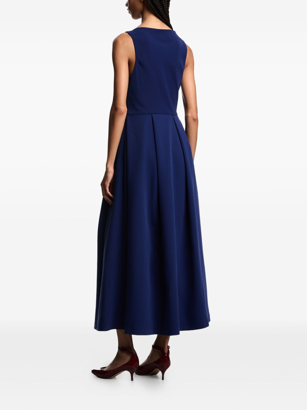pleated sleeveless maxi dress - 3