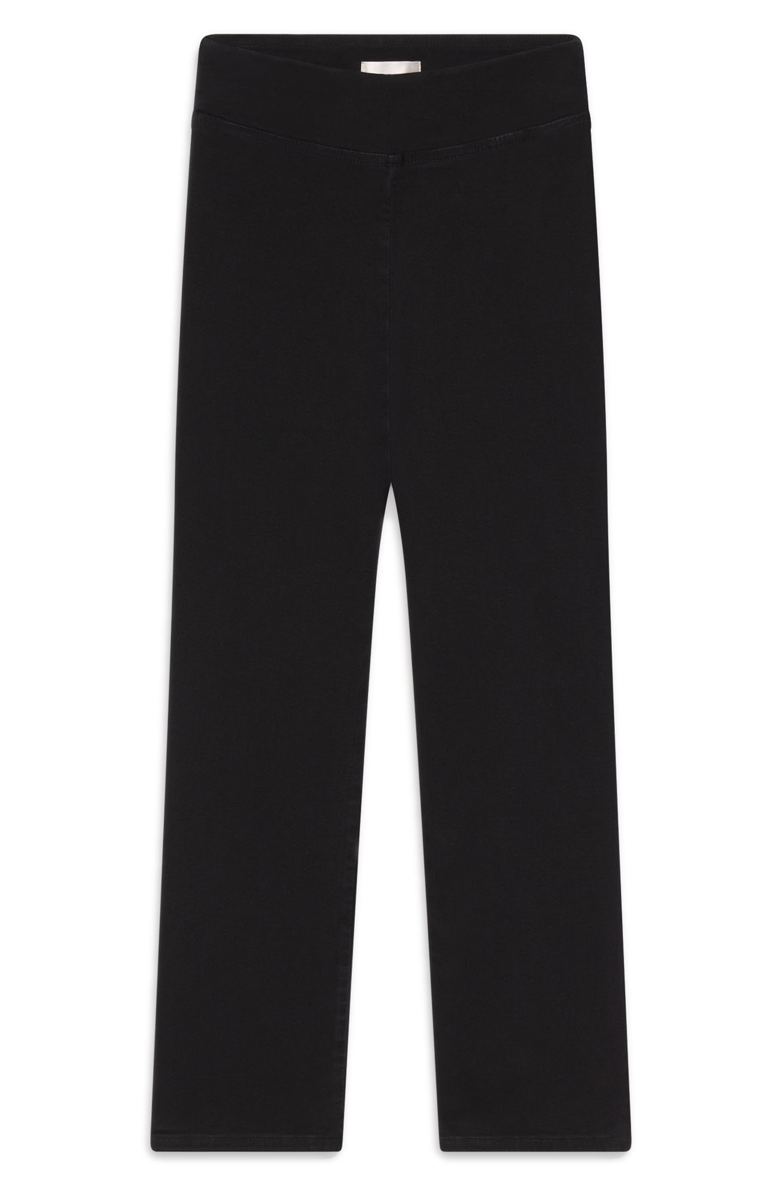 FRAME Jetset Weekend Pull-On High Waist Capri Jeans in Sheen Noir at Nordstrom - 5