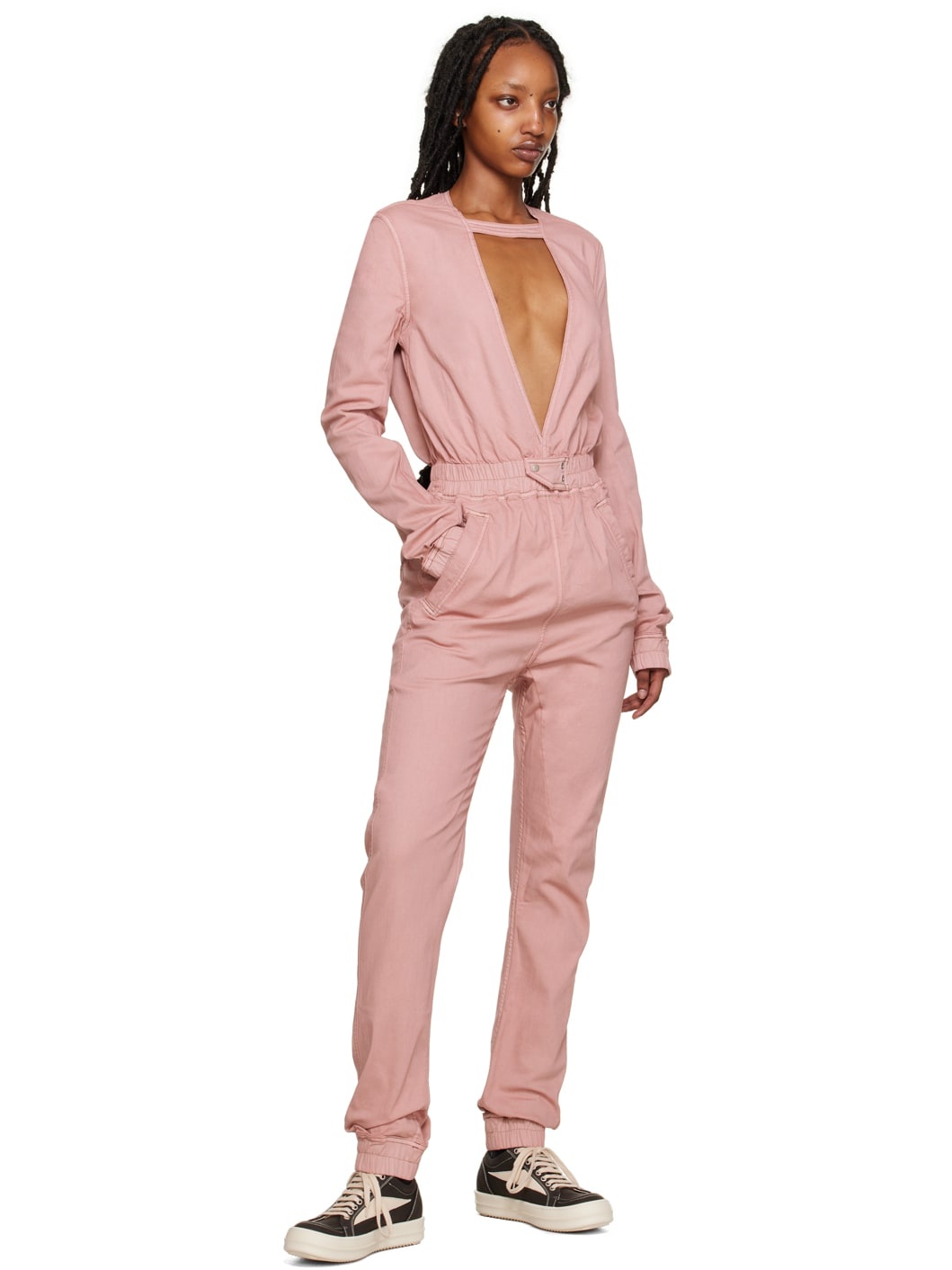 Pink Eclipse Denim Jumpsuit - 4