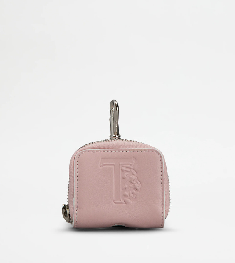 TOD'S AIRPODS HOLDER IN LEATHER - PINK 1