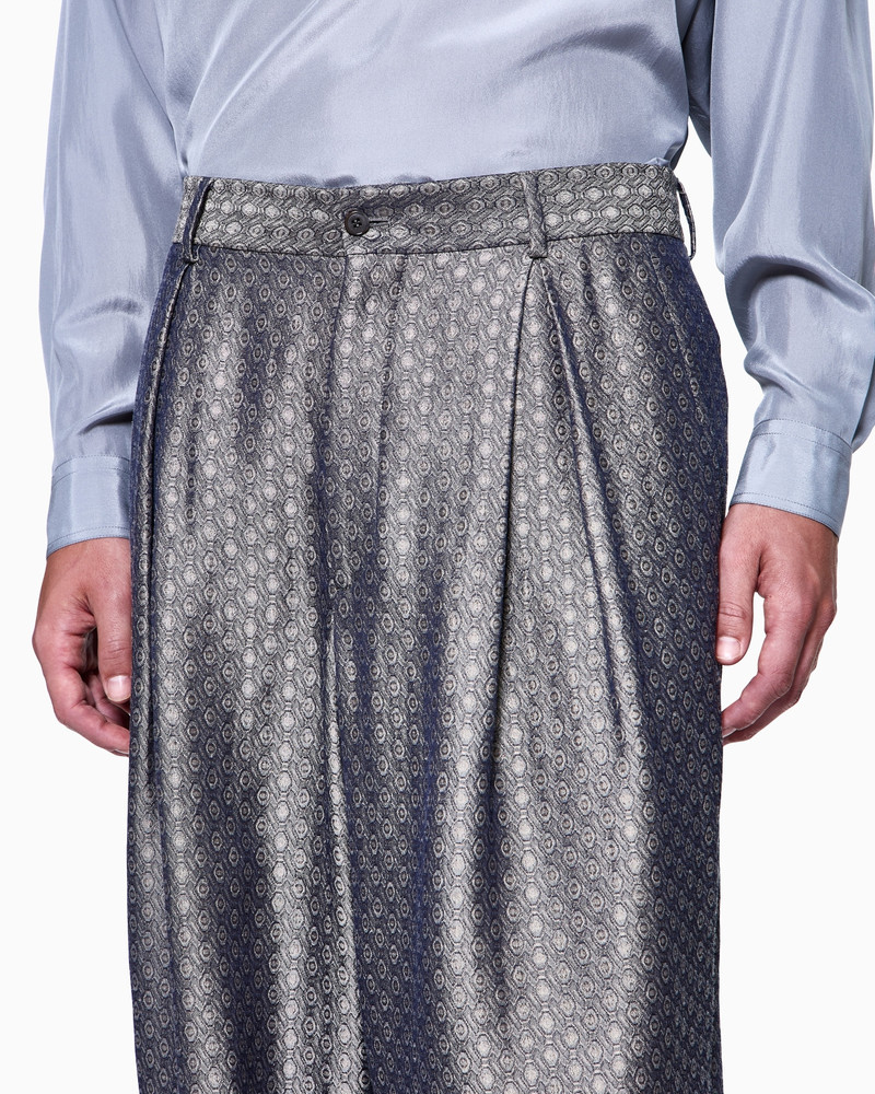 JACQUARD VISCOSE, SILK AND LINEN SINGLE-PLEAT TROUSERS 5