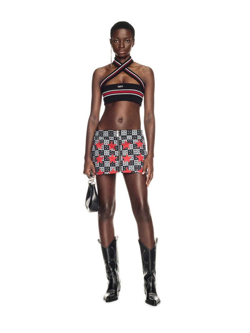 Off-White Printed Star Denim Skirt outlook