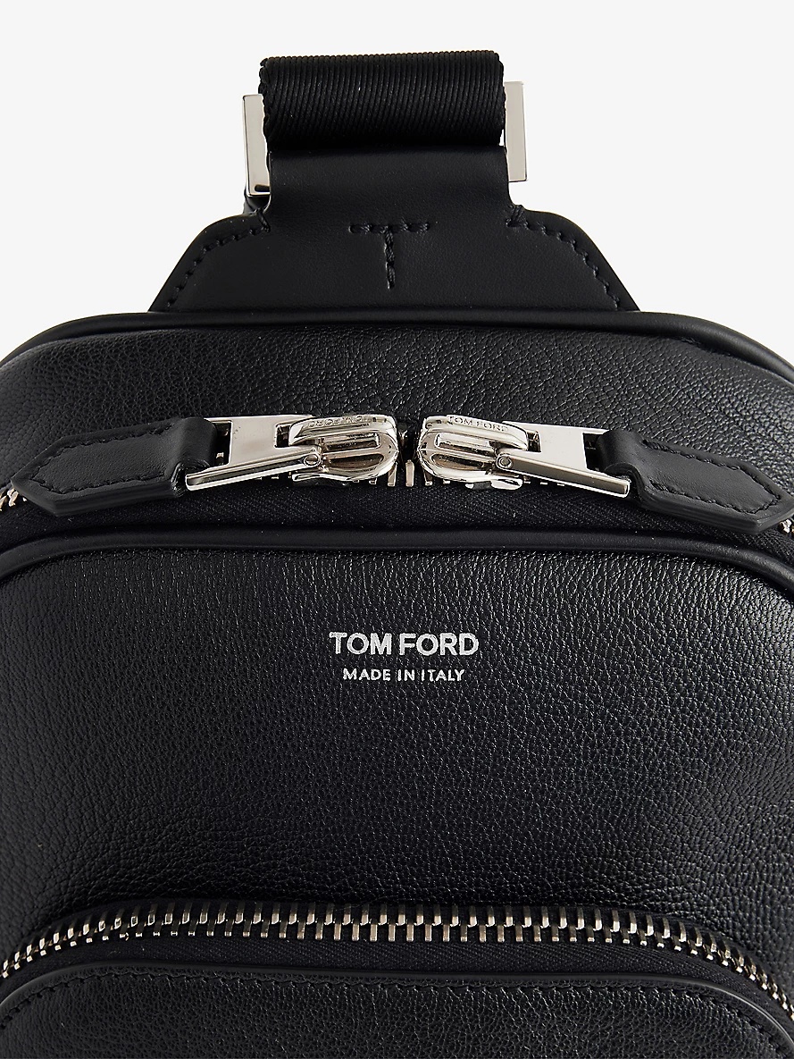 Logo-Embroidered Leather Cross-Body Backpack - 3