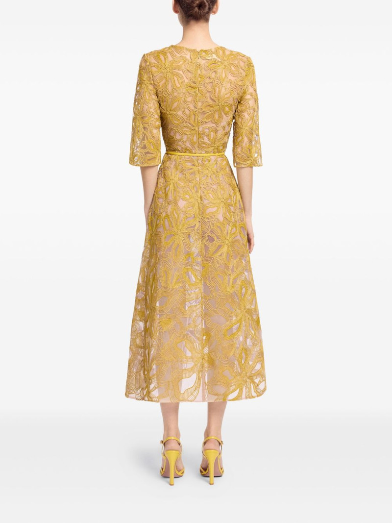 floral-embroidered midi dress 3