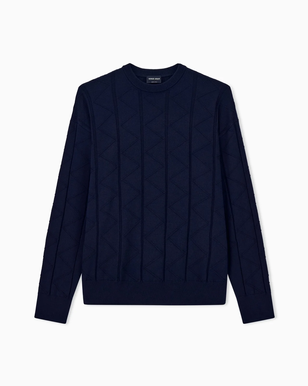 SWEATER REGULAR FIT CHEVRON VIRGIN WOOL - 1