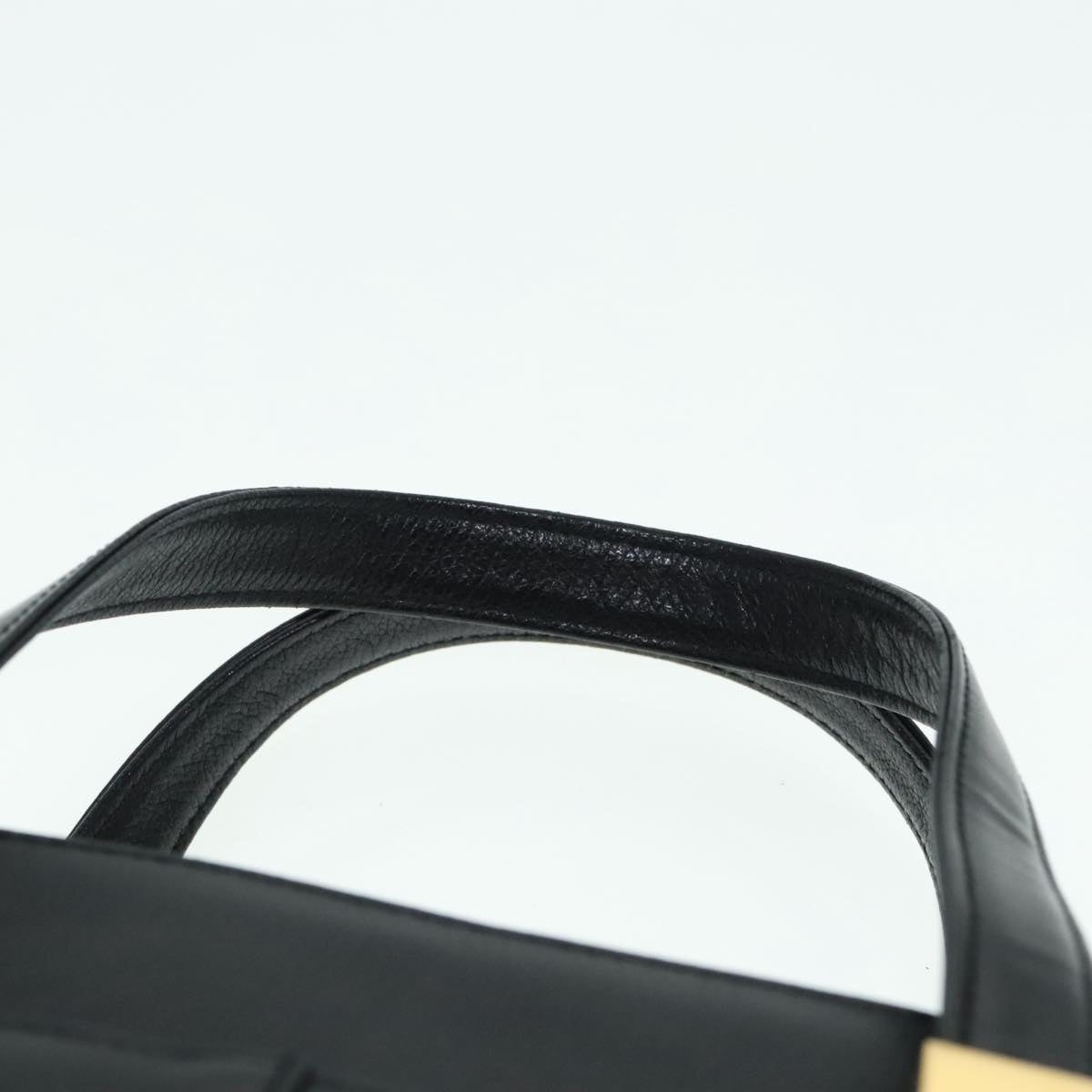 Burberry Hand Bag Leather Black Gold - 8