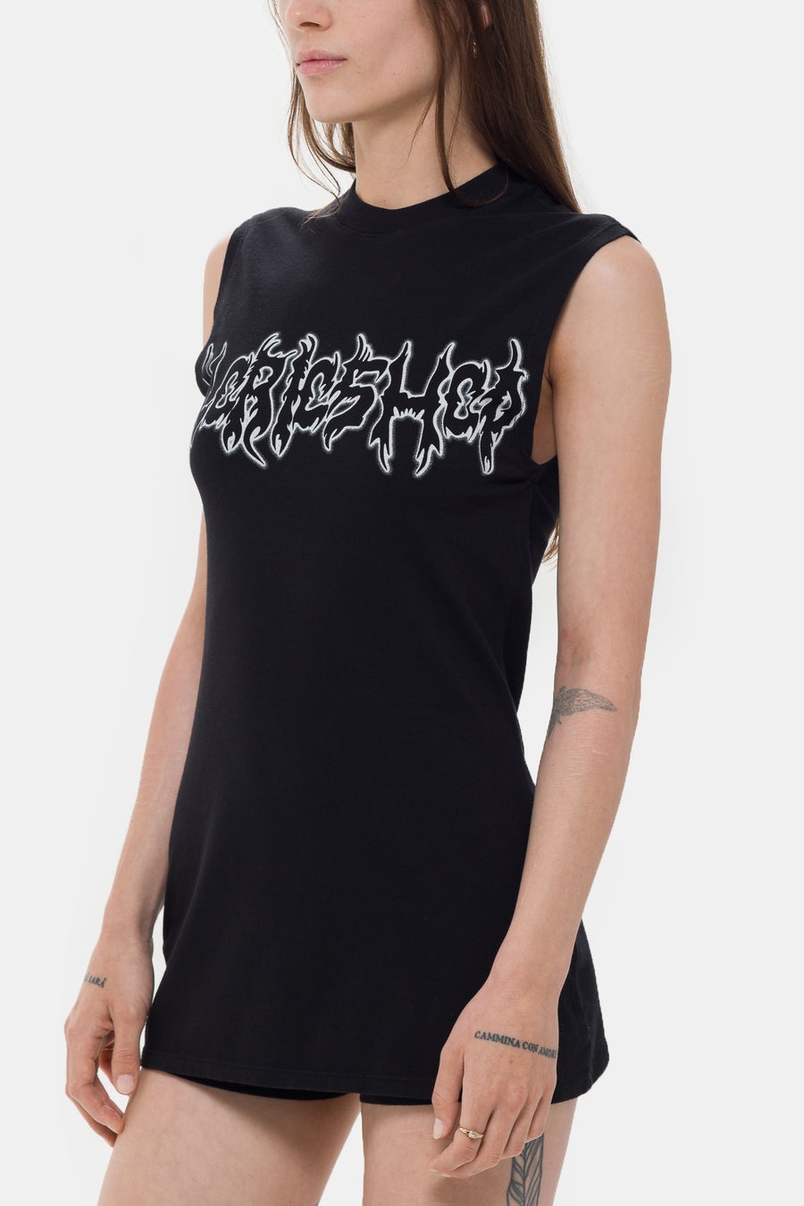 Super Bad Jersey Dress and  Hotpants in Faded Black - 6