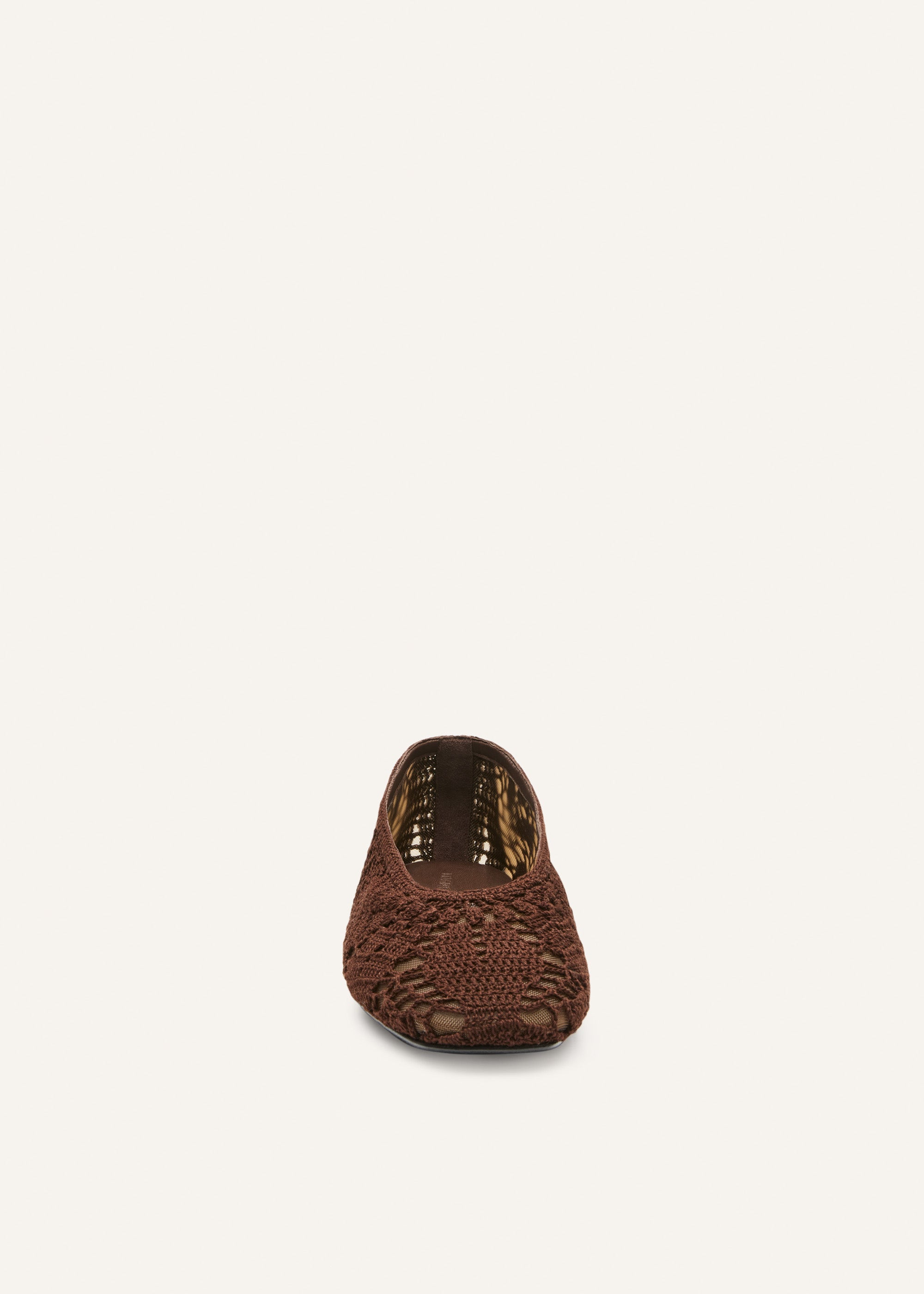 Crochet ballet flats in brown - 3