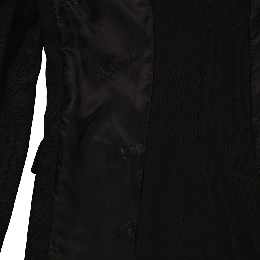 Open Box - Burberry Black Wool Logo Panel Detail Tailored Jacket, Brand Size 6 (US Size 4) - 7