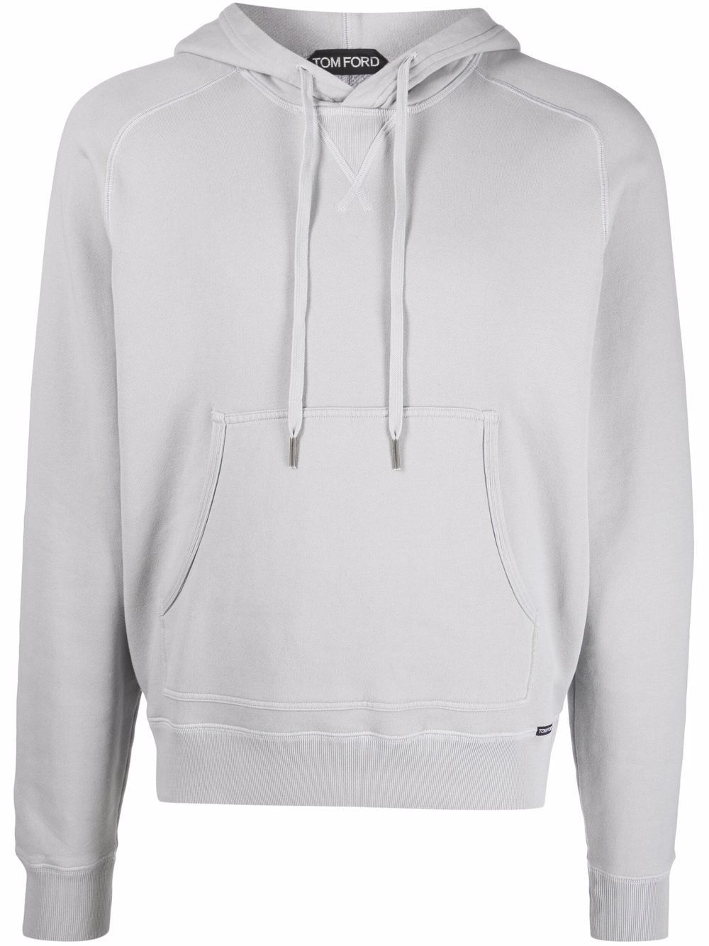 washed-effect raglan-sleeve hoodie - 1