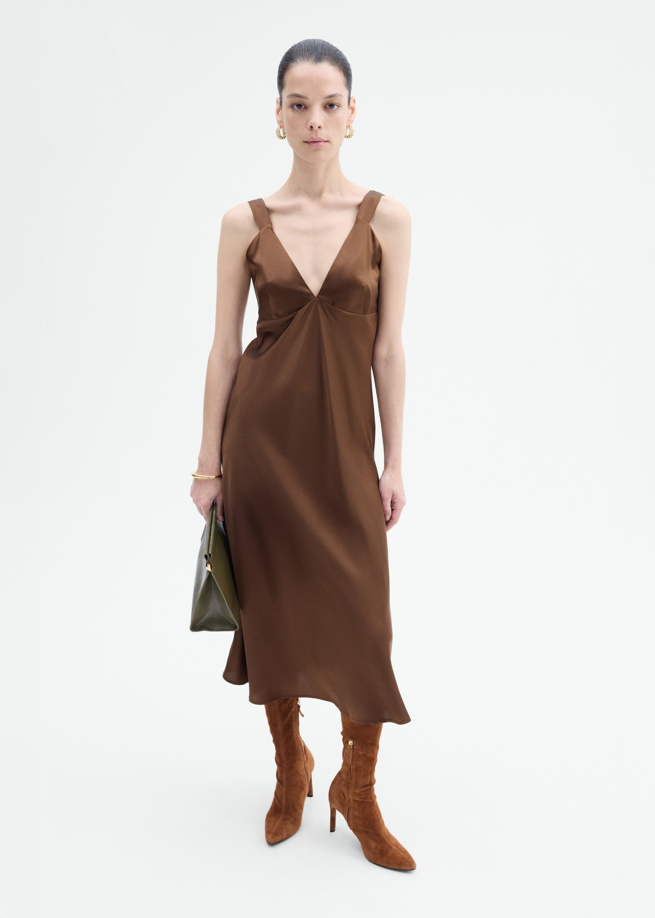 Silk Slip Midi Dress - 2
