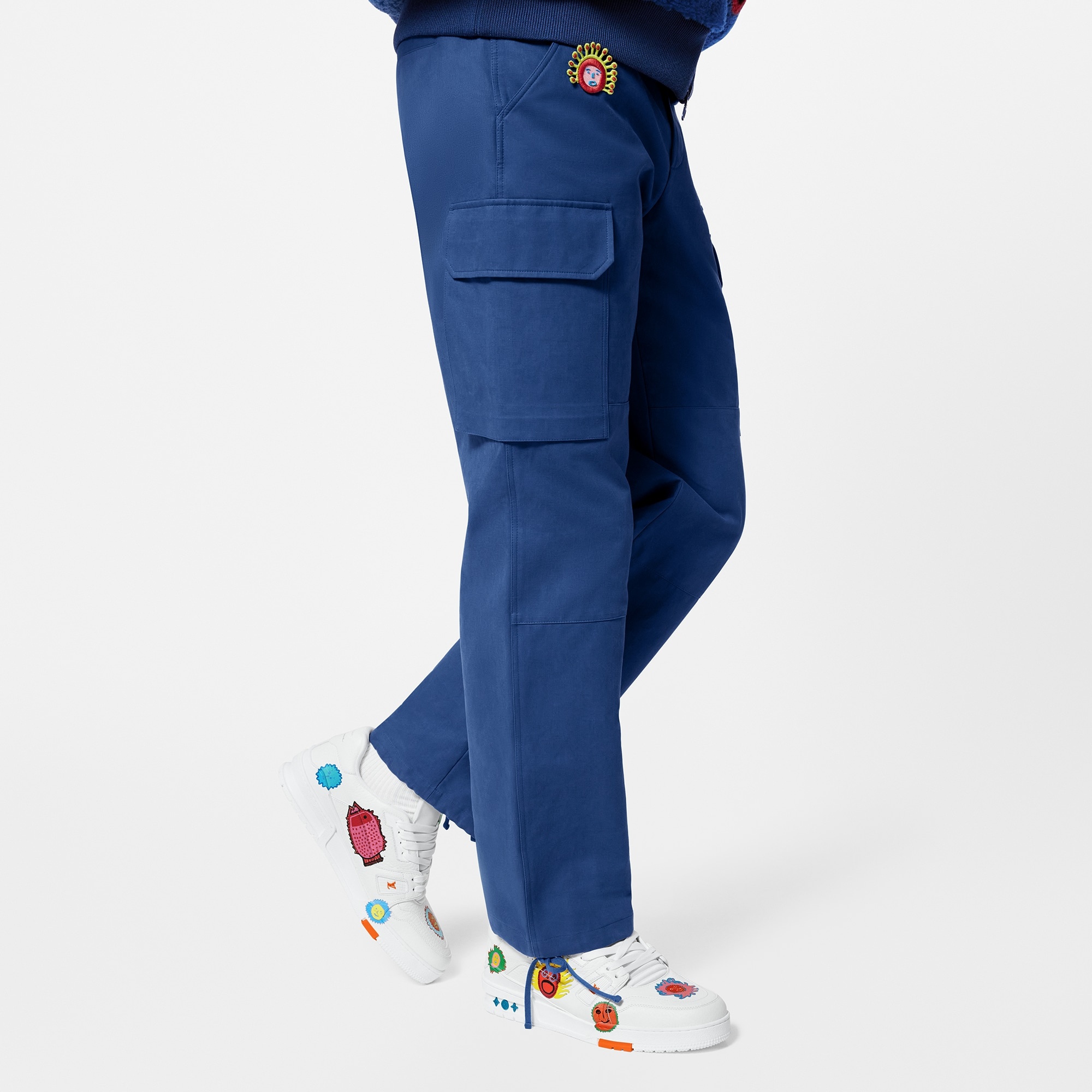 LV x YK Embroidered Faces Cargo Pants - 5