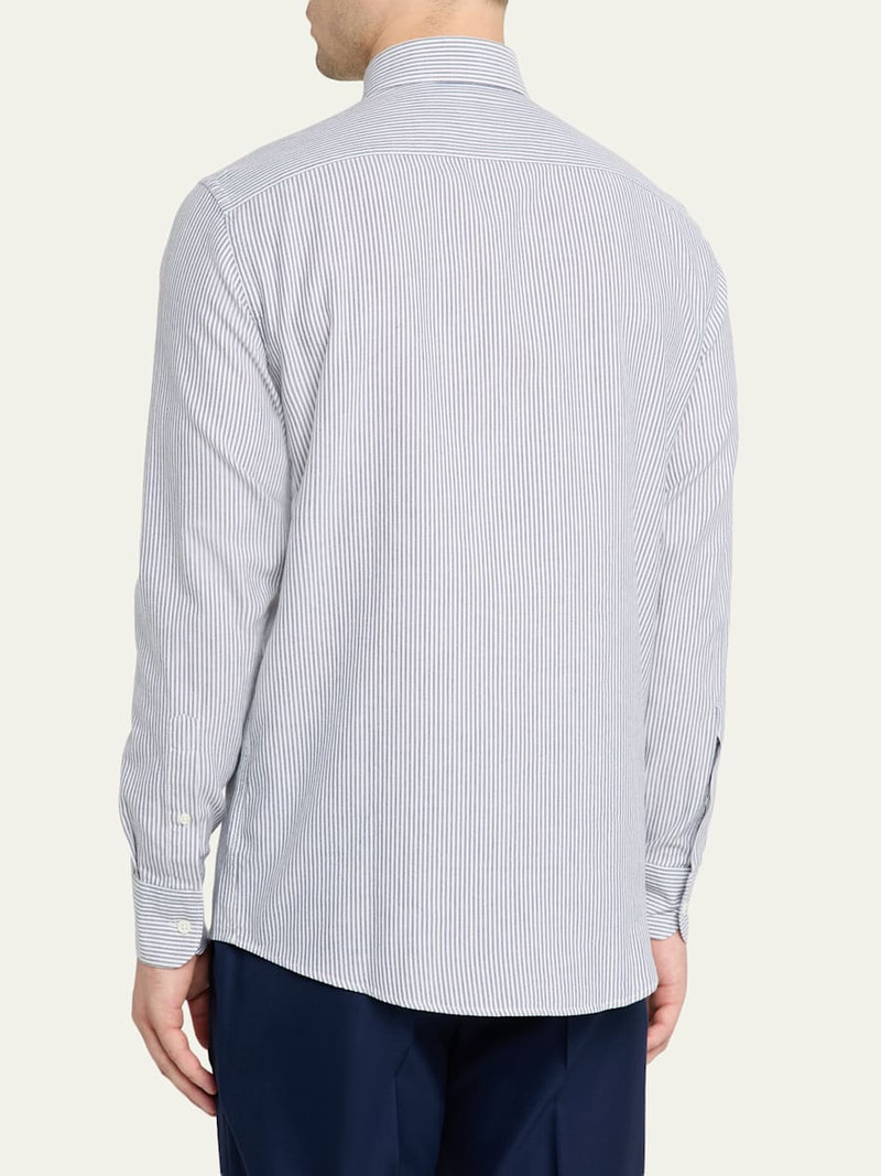 Men's Cotton and Cashmere Pinstripe Modern-Fit Sport Shirt 3
