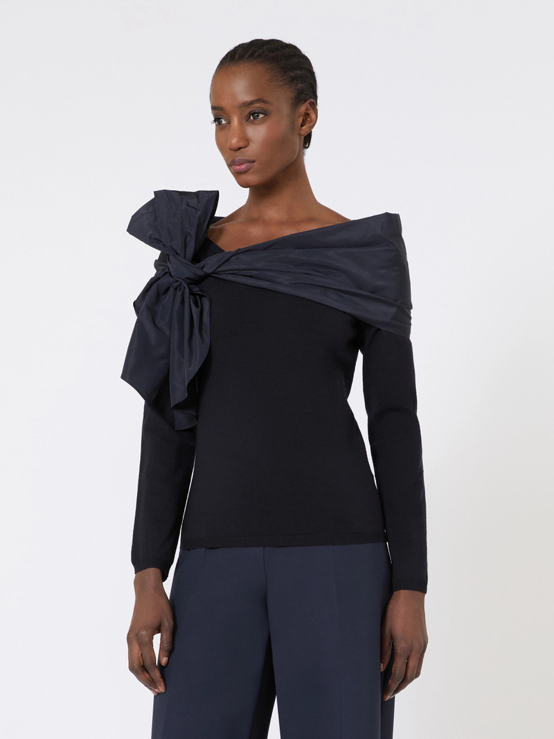 PORTICI Bow-detail wool sweater - ULTRAMARINE 3