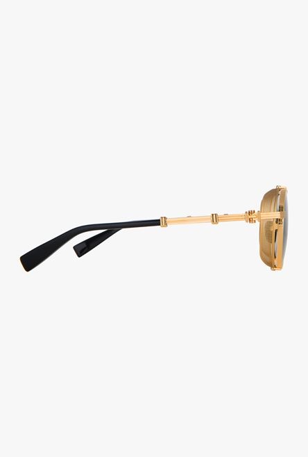 Black and gold-tone titanium Brigade-I sunglasses - 3
