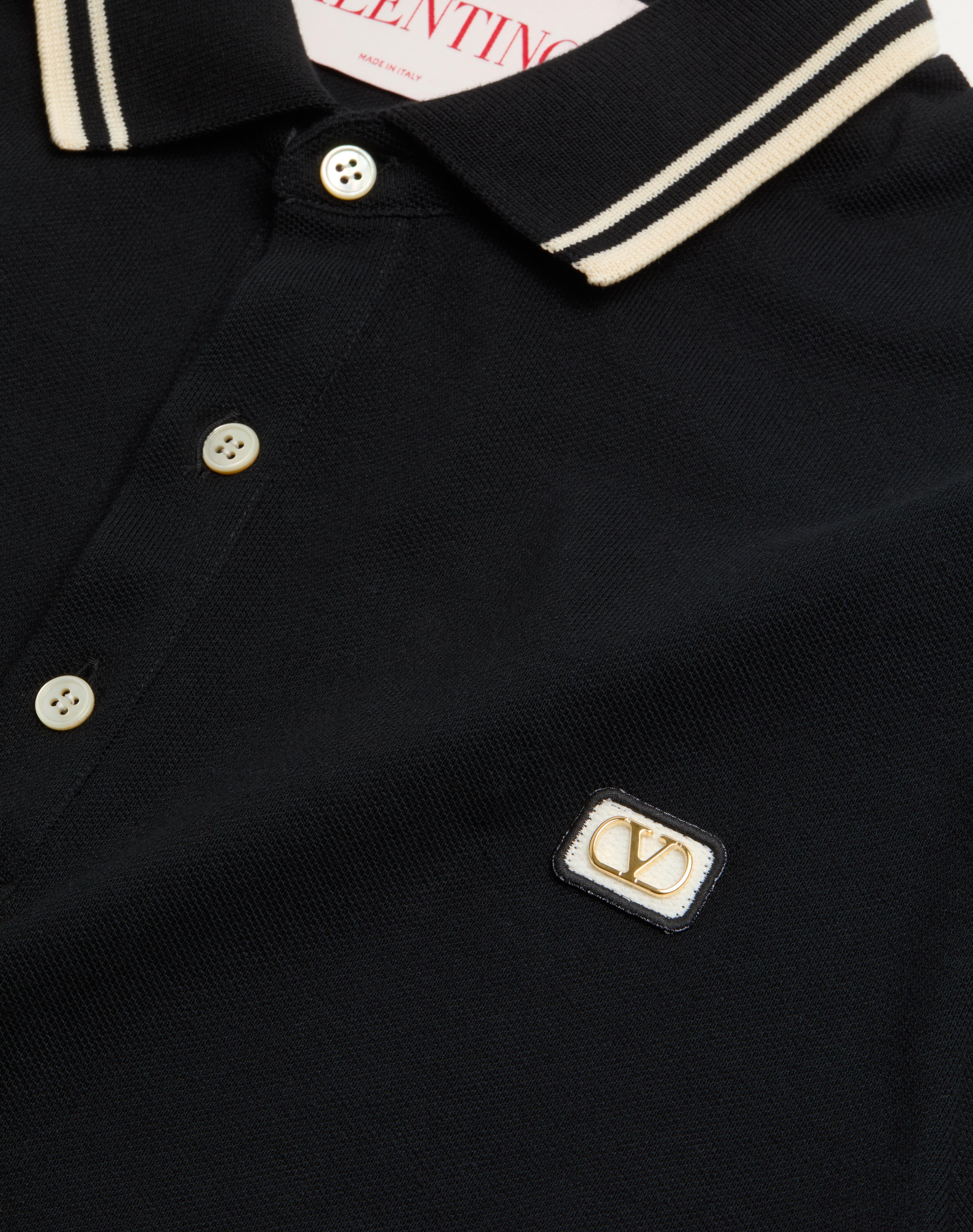 COTTON PIQUÉ POLO SHIRT WITH VLOGO PATCH - 3