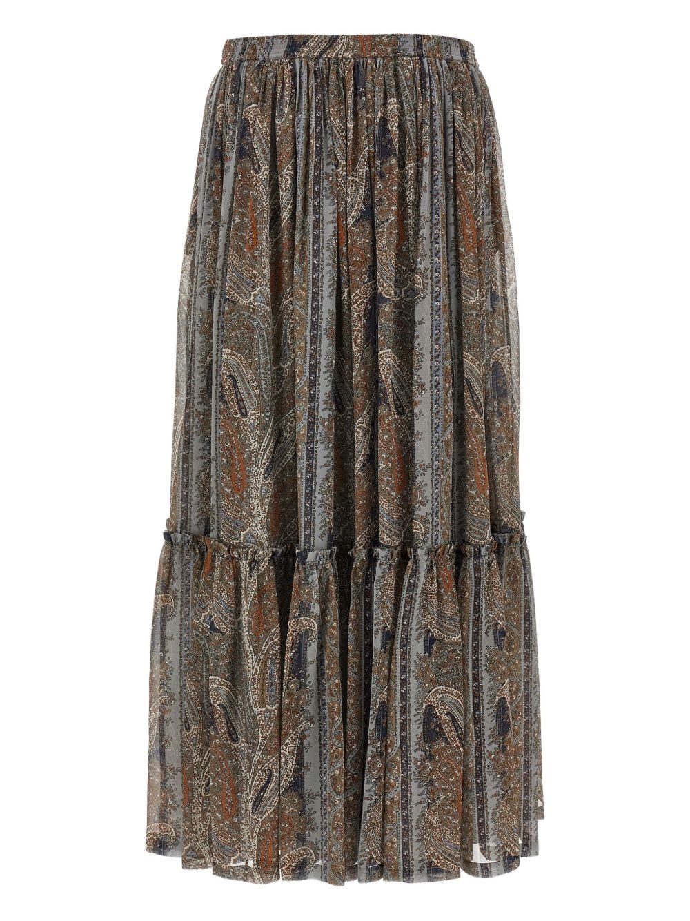 paisley-print ruffled skirt - 2