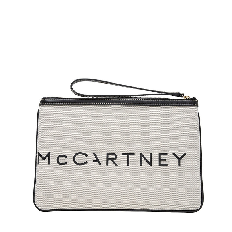 Stella McCartney Logo Pouch Eco Salt & Pepper Canvas outlook