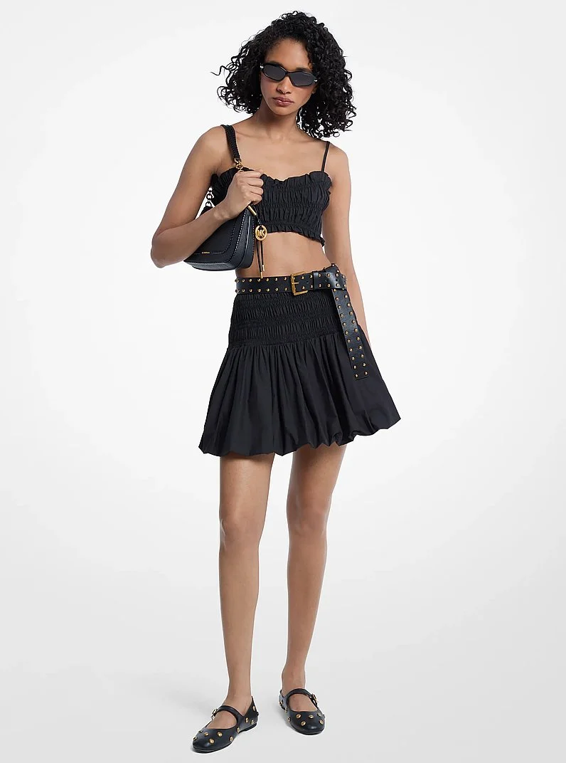 Cotton Smocked Bubble Skirt - 1