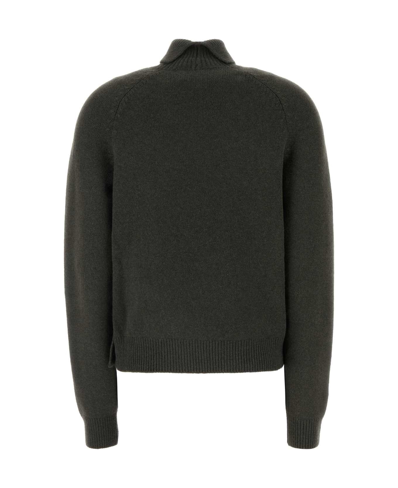 Dark Green Cashmere Blend Sweater - 2