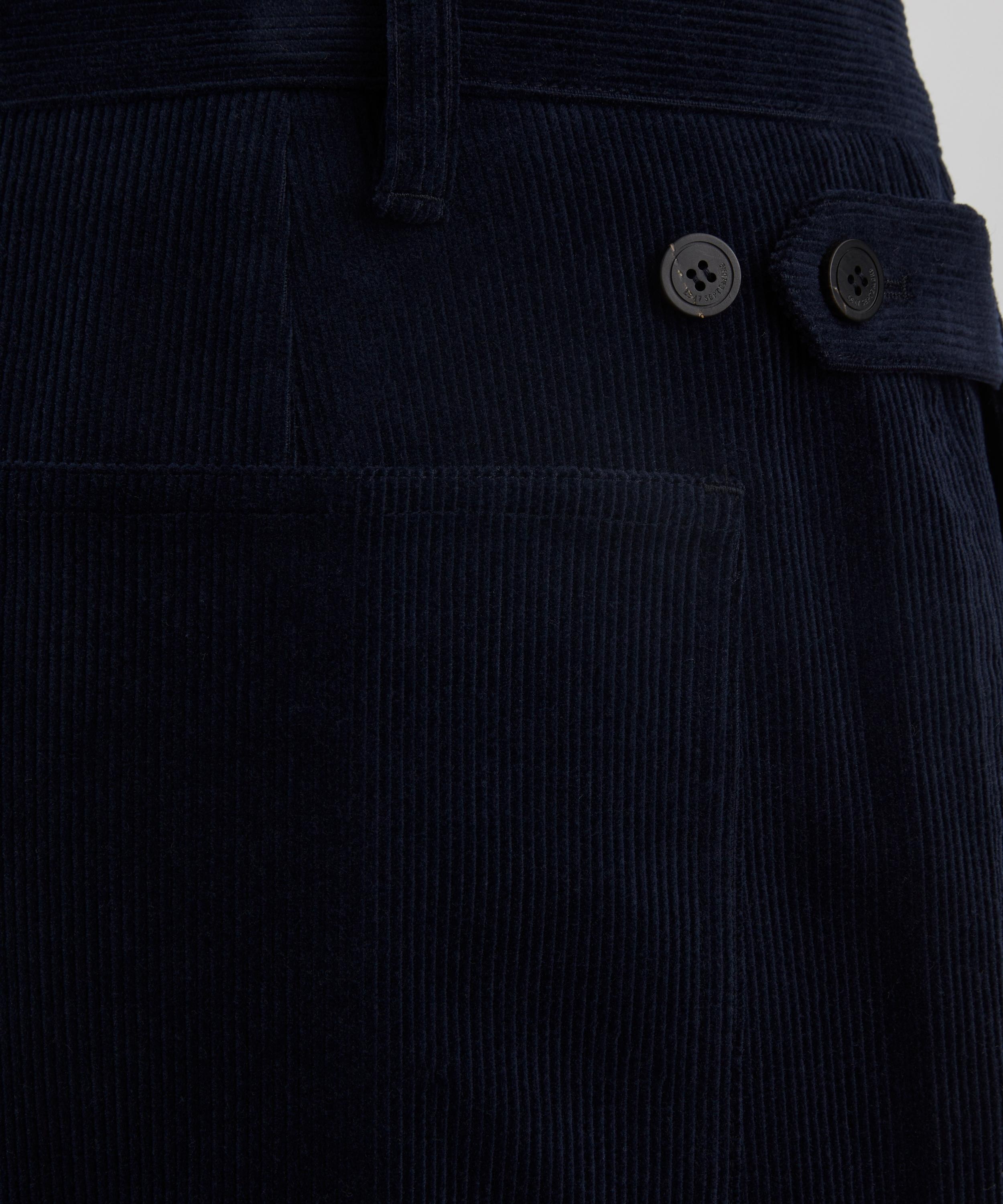 Side Button Corduroy Trousers - 5