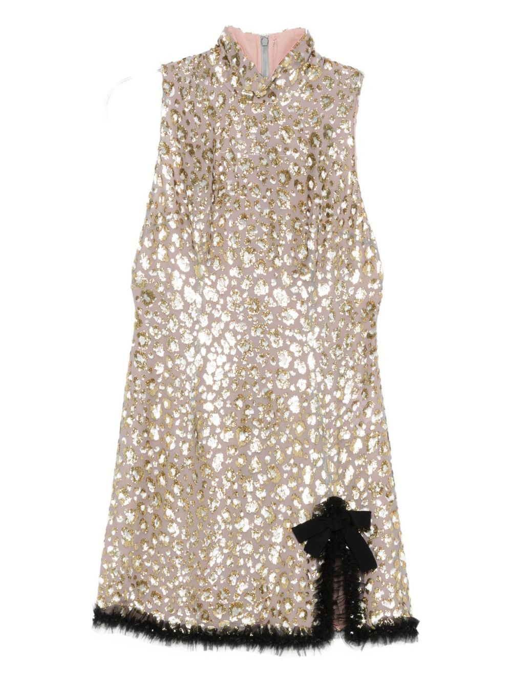 sequin-embellished high-neck dress - 1