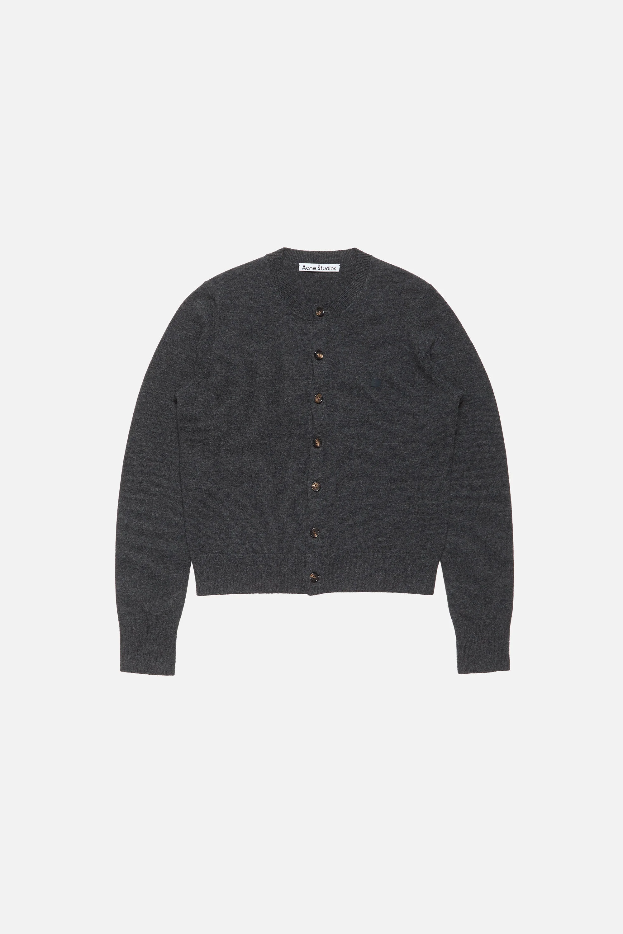 Fitted cardigan - yak wool - Dark Grey Melange - 1