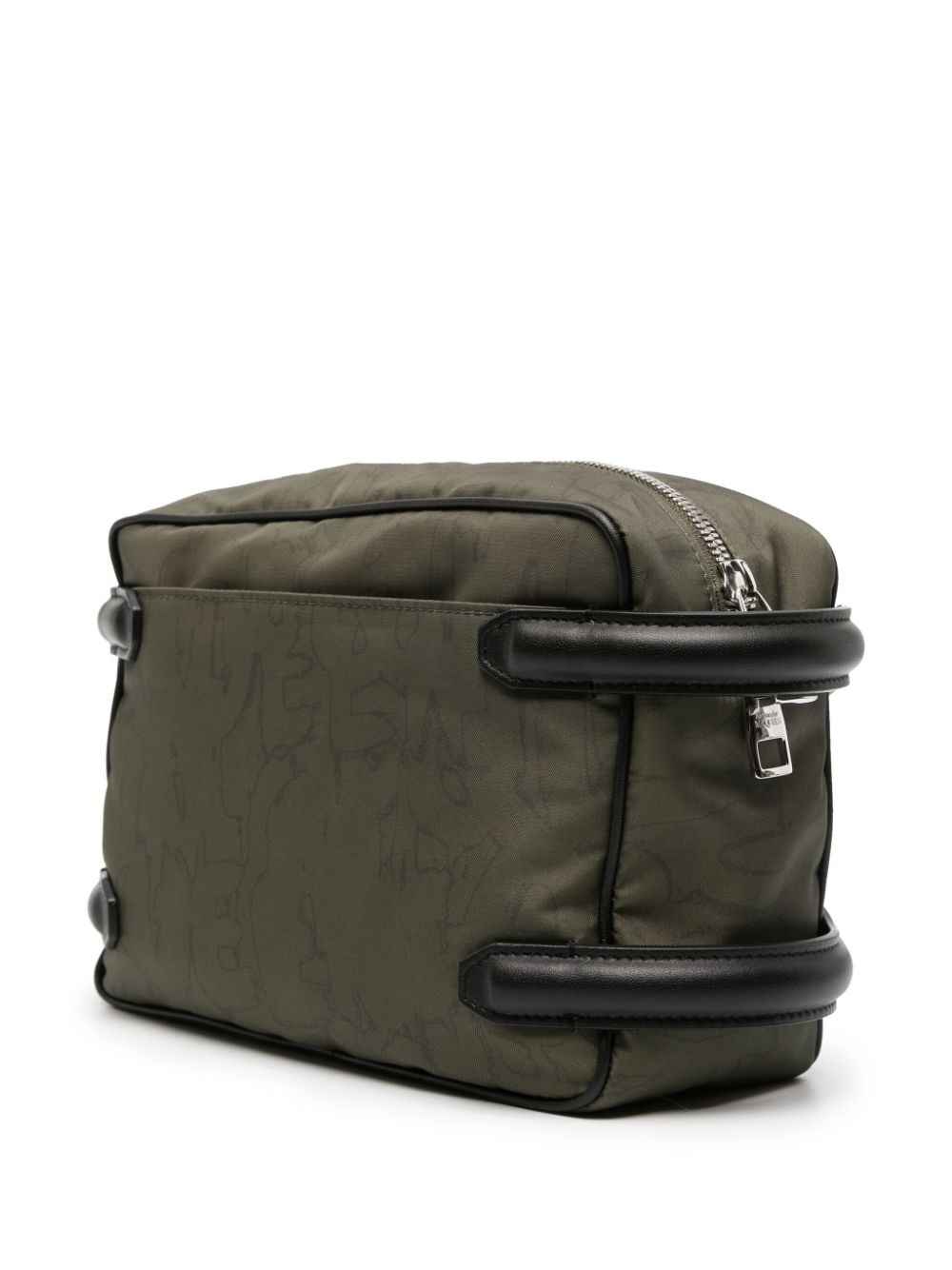panelled-leather gabardine bag - 3