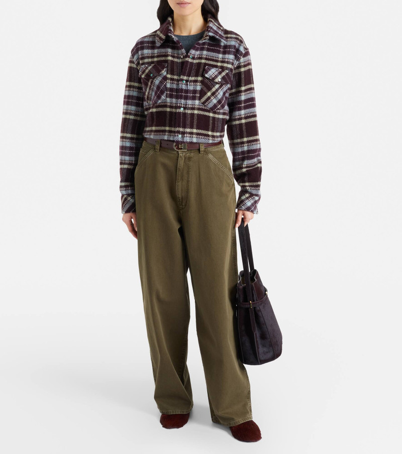 God’s True Cashmere Plaid cashmere shirt with emeralds outlook