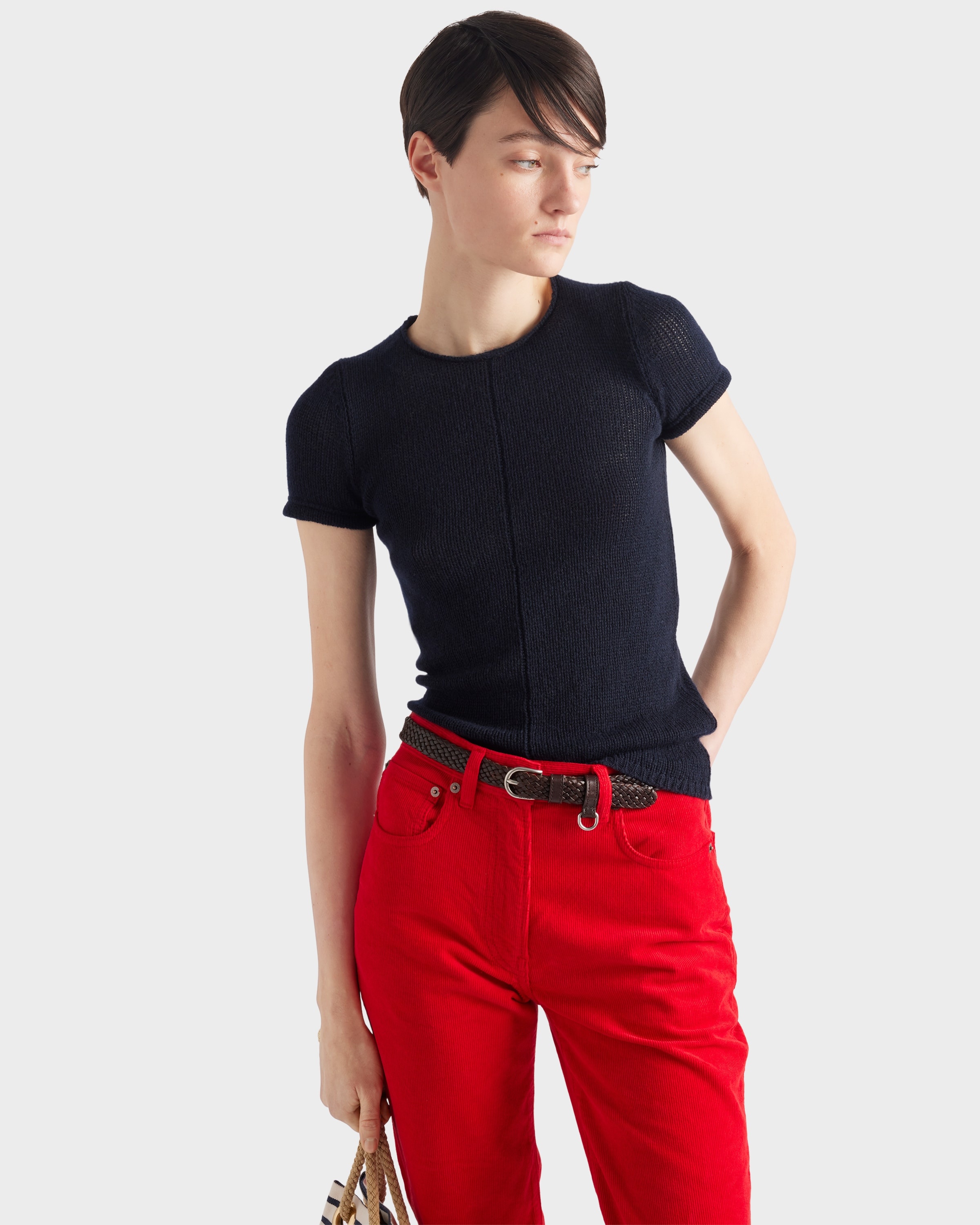 Short-sleeved cashmere sweater - 4