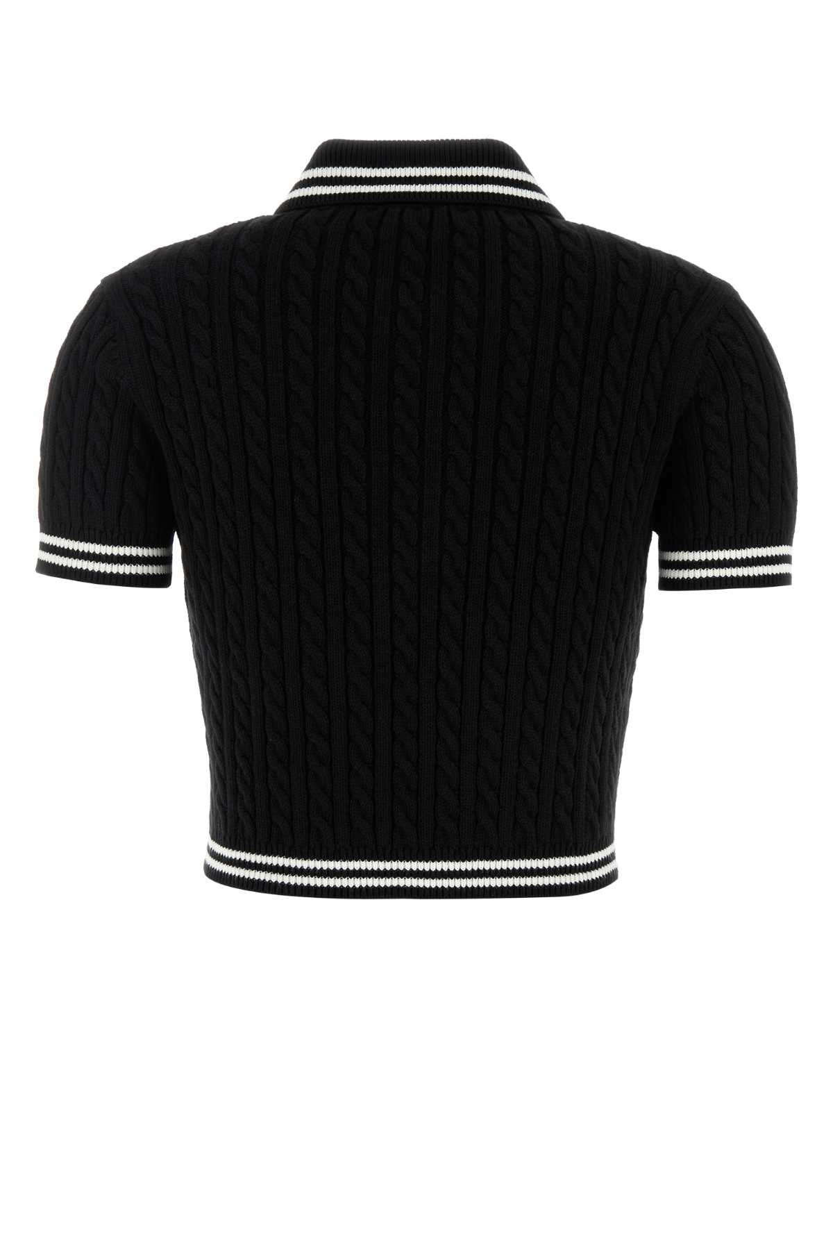 Alessandra Rich Women Black Cotton Polo Shirt - 2
