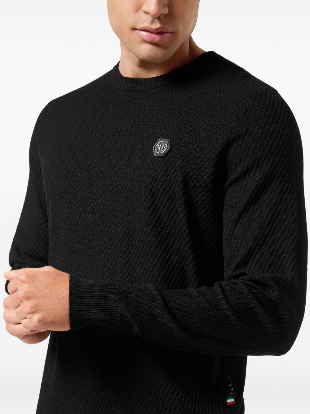ribbed logo-plaque sweater - 4