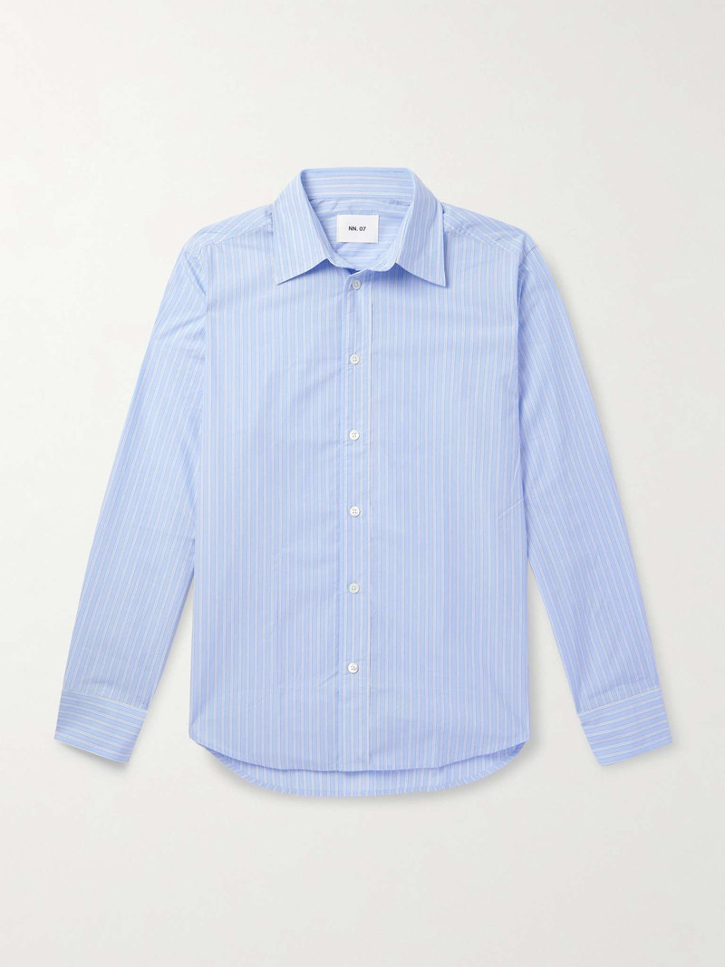 Colby 5329 Striped Lyocell and Supima Cotton-Blend Shirt 1