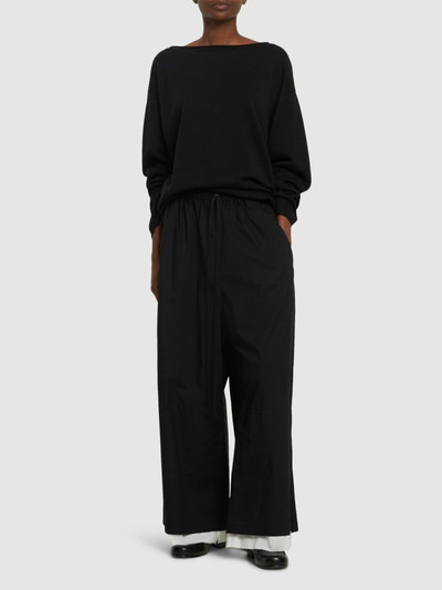 Yohji Yamamoto Double hem cotton wide pants outlook