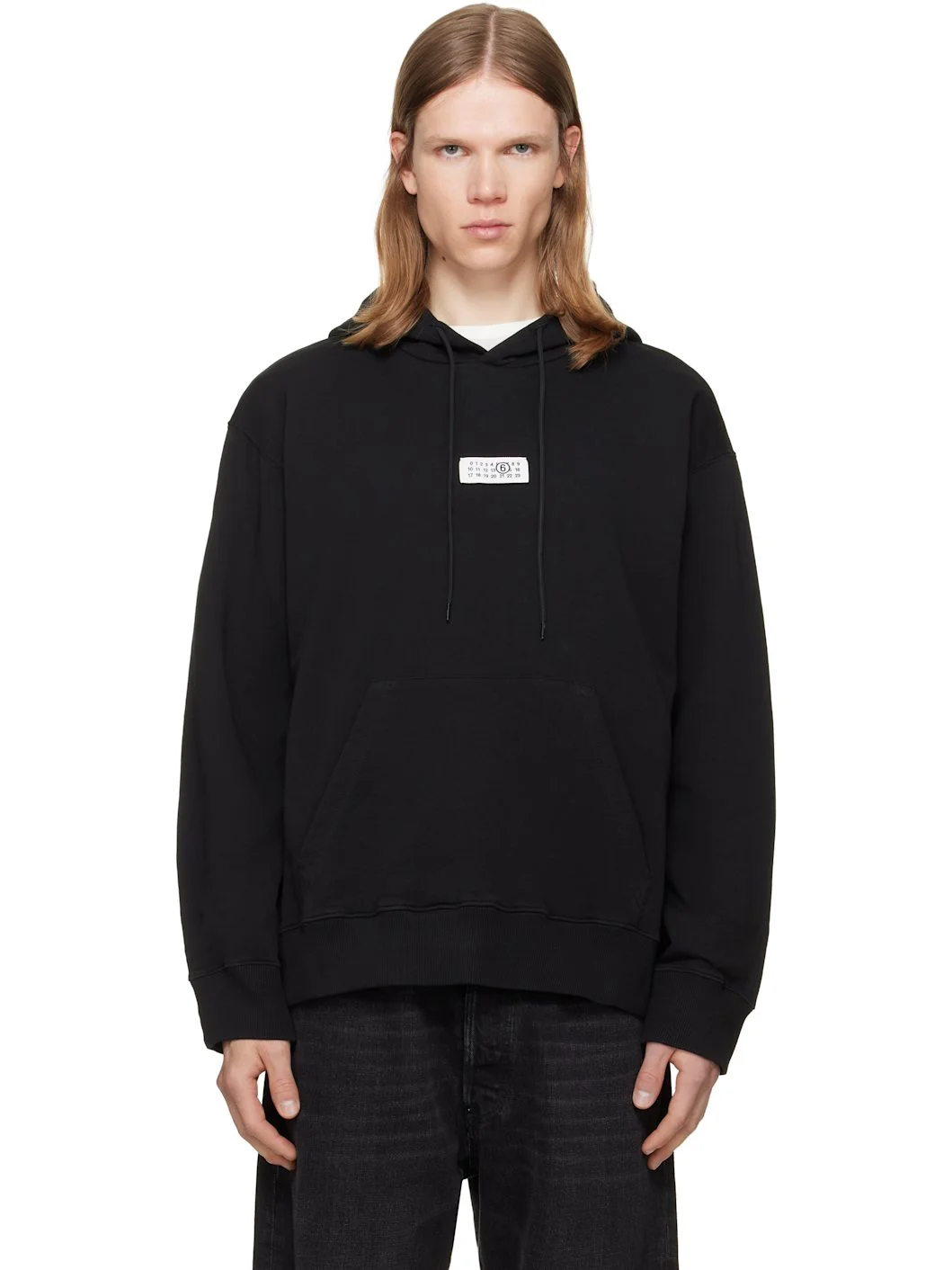 Black Unbrushed Cotton Hoodie - 1