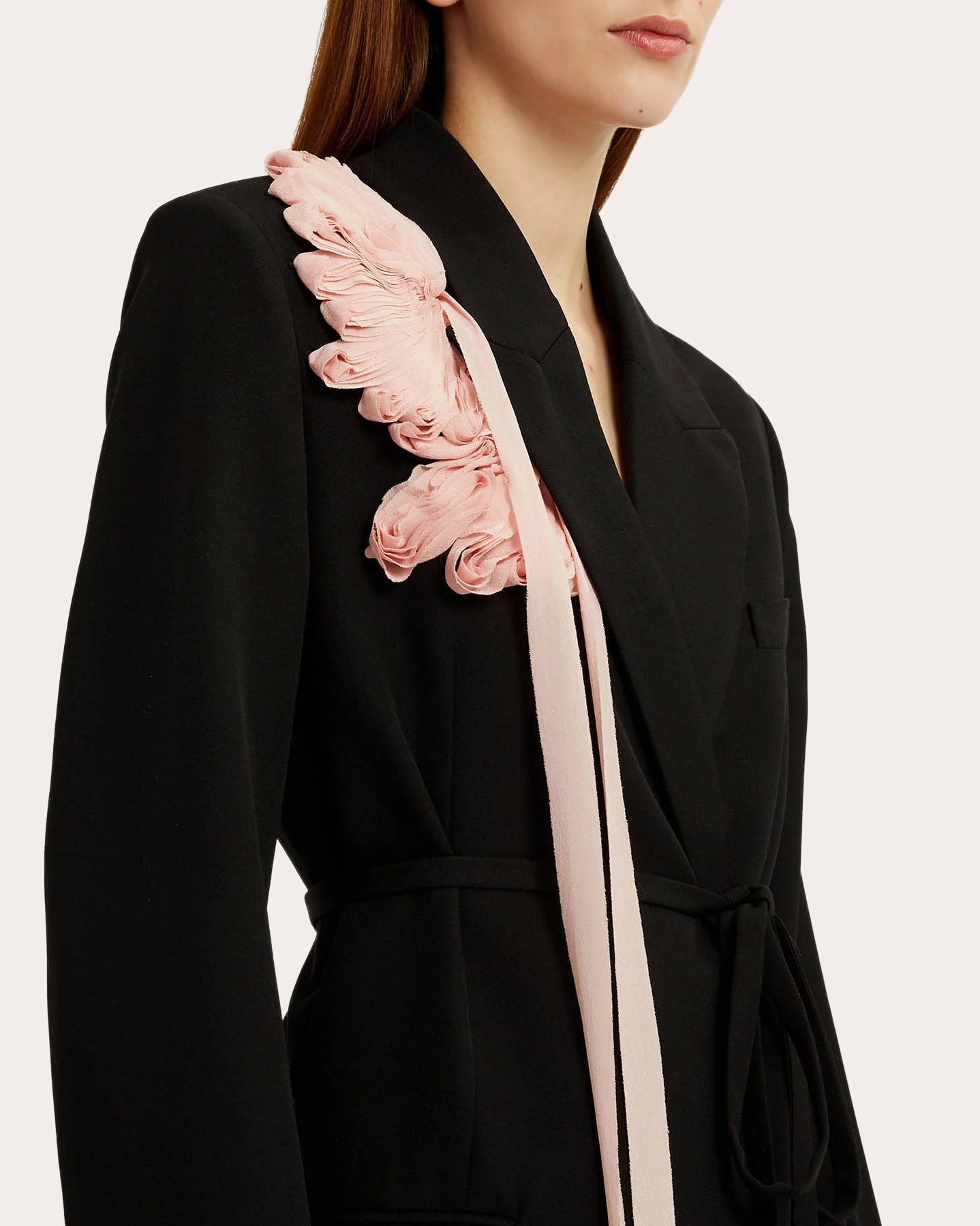 Belted Floral-Appliquéd Double-Breasted Wool Blazer - 5