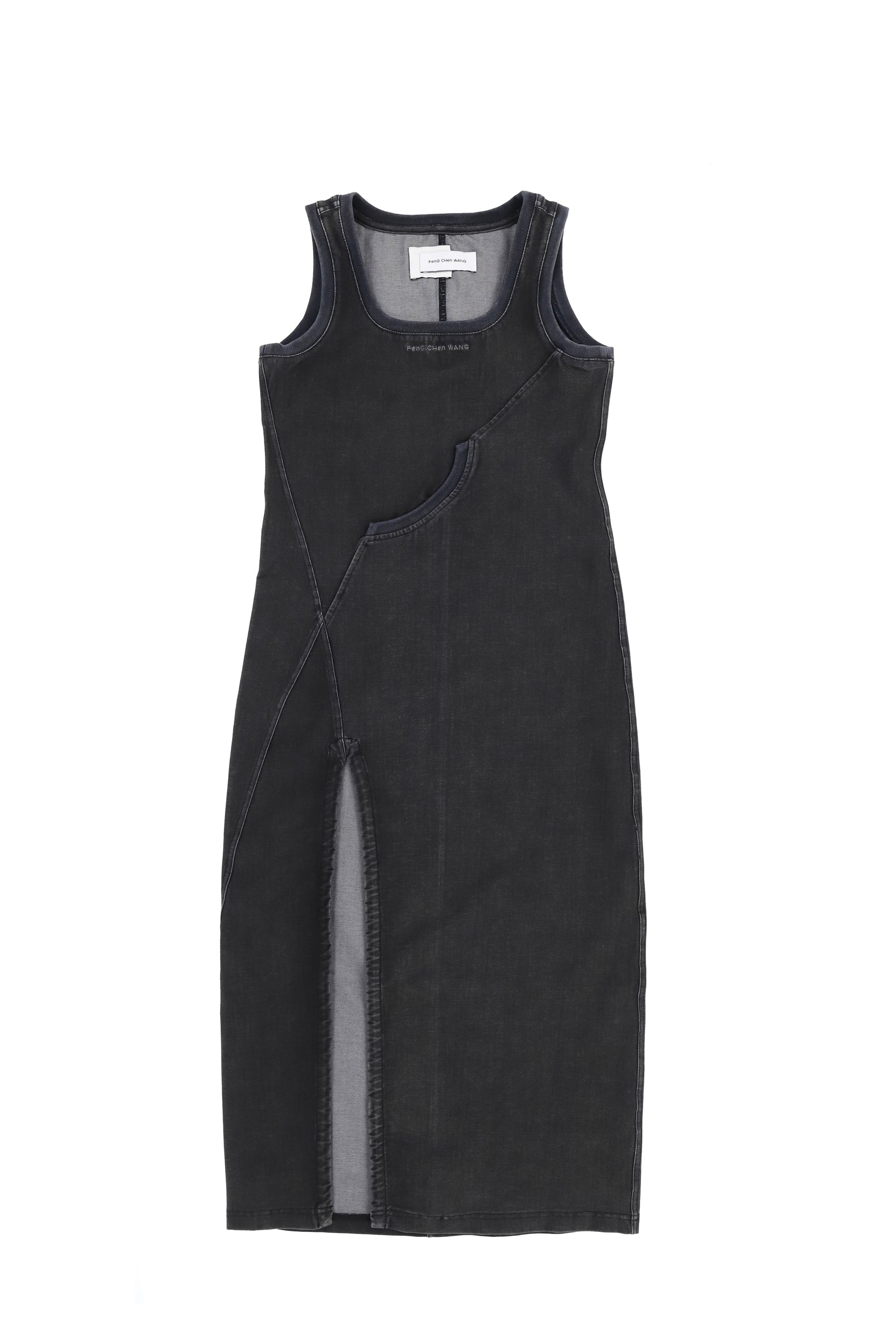 DECONSTRUCTED DRESS IN WASHED JERSEY / GRY - 1